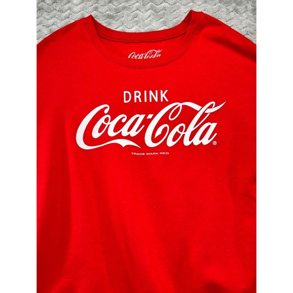 Coca Cola Sweatshirt Red Graphic Pullover Crew Neck Medium Womenswear - Picture 2 of 8